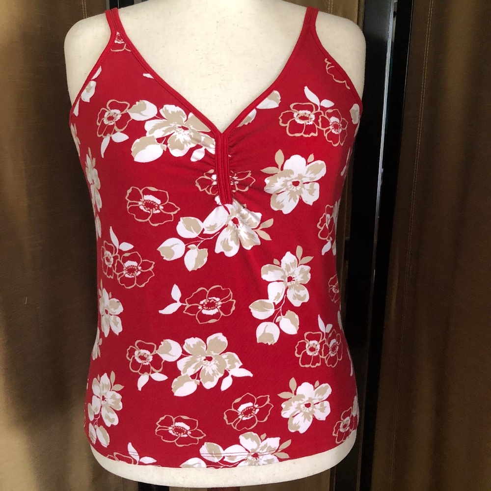 St.John'sBay Red Hawaiian Strap Cotton Top